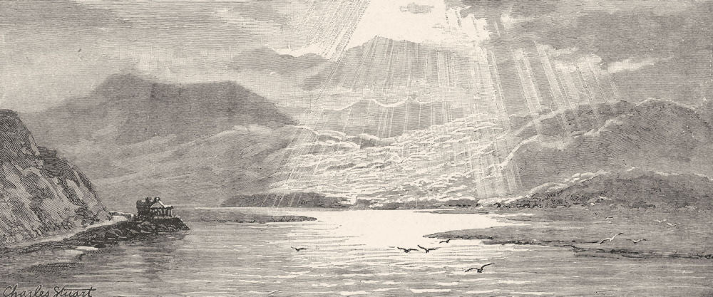 WALES. The Estuary, Barmouth 1901 old antique vintage print picture